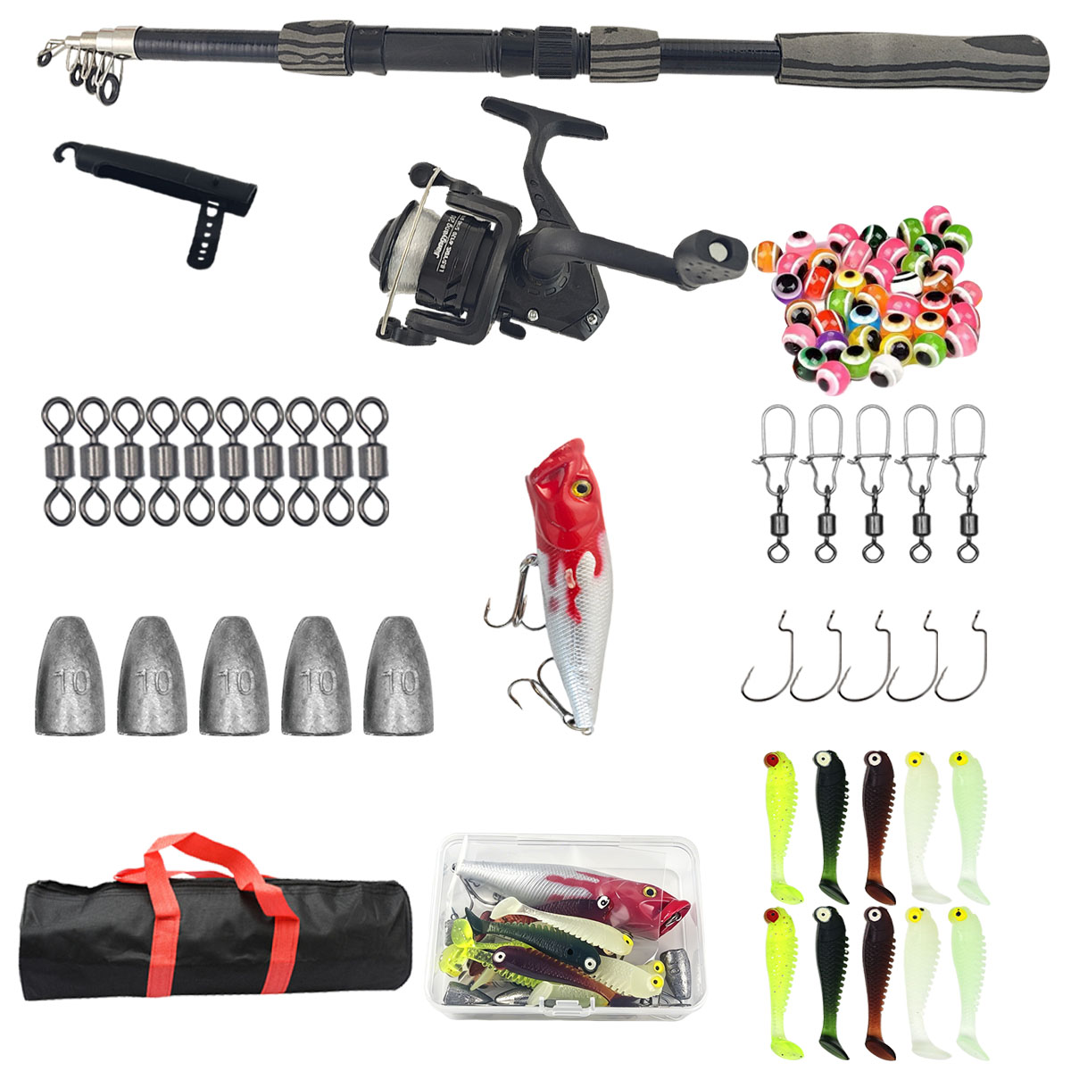 Fishing Rod Combo - Kit de Vara de Pesca Telescópica